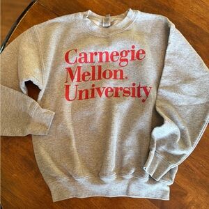 Gildan Gray Crewneck Sweater with Red Print